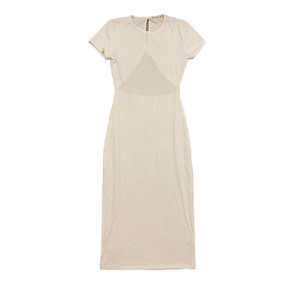 White fitted Midi dress with back cut out Women’s Medium - Picture 1 of 4